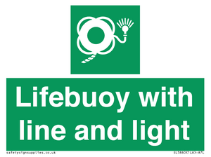 Lifebuoy with line and light